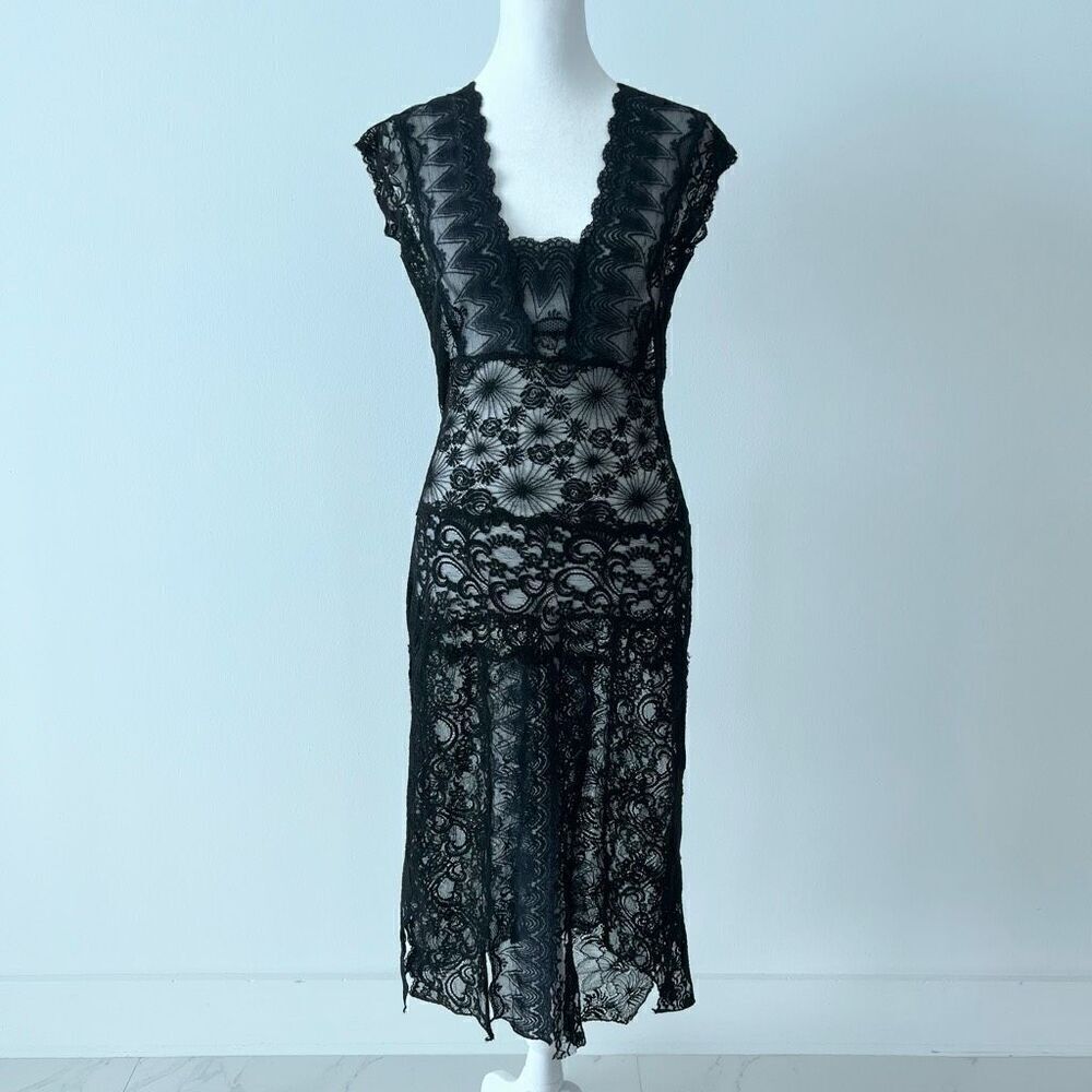 Nicole Miller Collection Lace Black And Navy dress